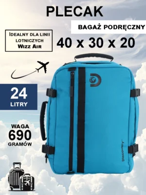 Plecak-torba kabinowa Discovery Andes niebieski 40x30x20